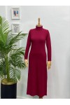 4440 - Yelek Elbise Tesettür İkili Takım Bordo-H3 4440 - Yelek Elbise Tesettür İkili Takım Bordo-H3