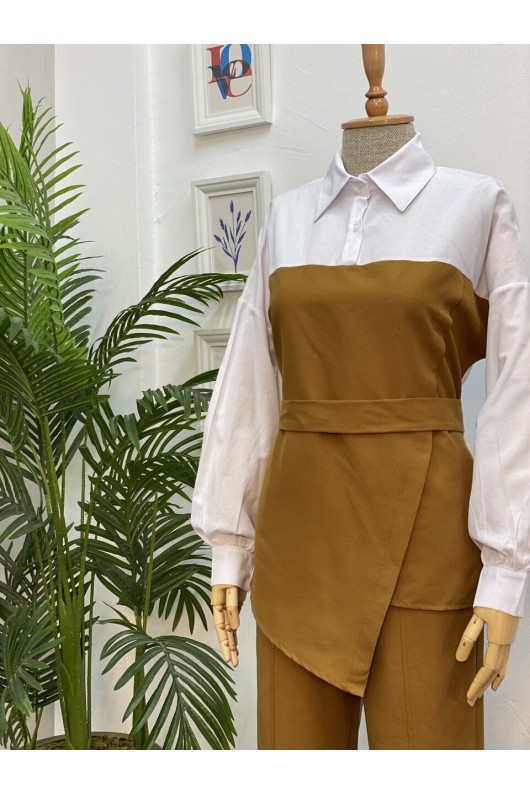 4443 - Tesettür İkili Takım Taba-H4