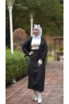 0142 - Tesettür Trençkot Si̇yah-I8 0142 - Tesettür Trençkot Si̇yah-I8