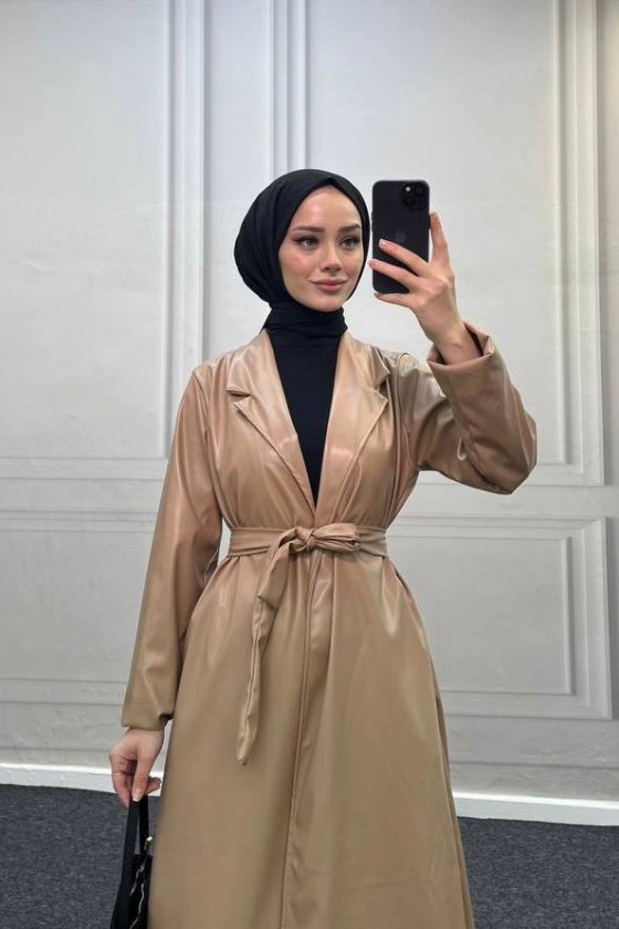 4461 - Deri Trençkot Bej-I4