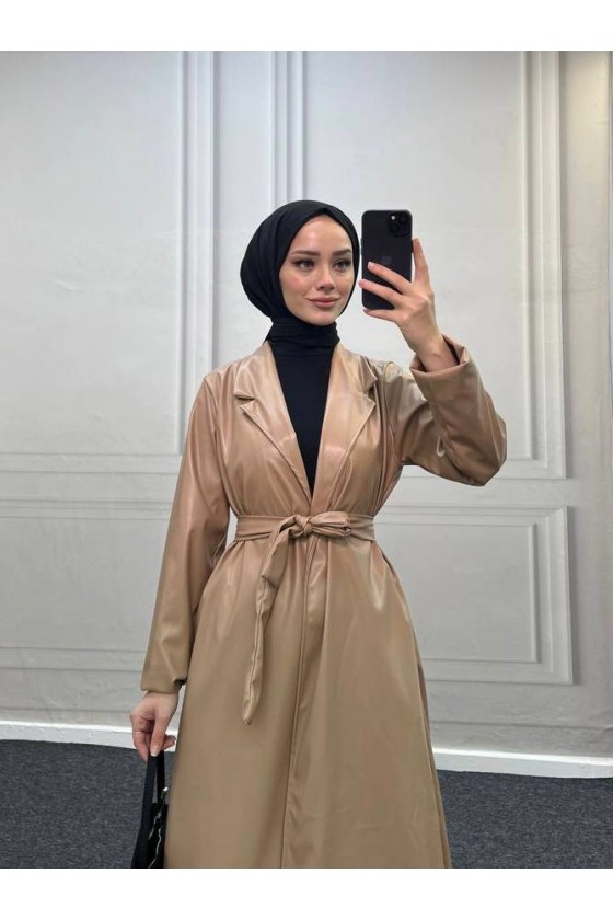 4461 - Deri Trençkot Bej-I4