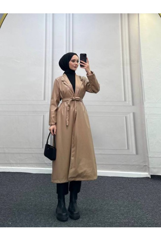 4461 - Deri Trençkot Bej-I4