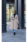 9981 - Çift Renk Tesettür Trençkot Bej-I8