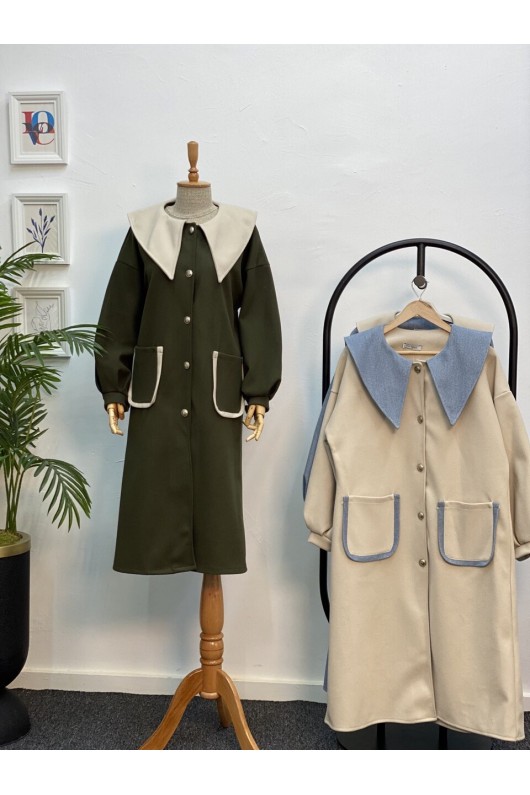 4423 - Tesettür Kaban Haki̇-K2