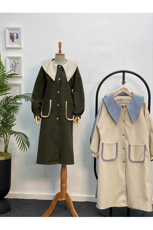 4423 - Tesettür Kaban Haki̇-K2