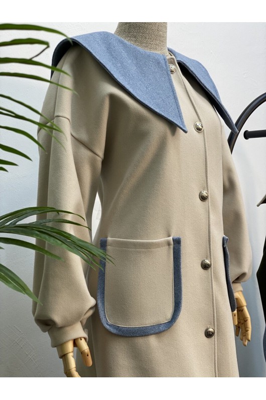 4423 - Tesettür Kaban Bej-K2