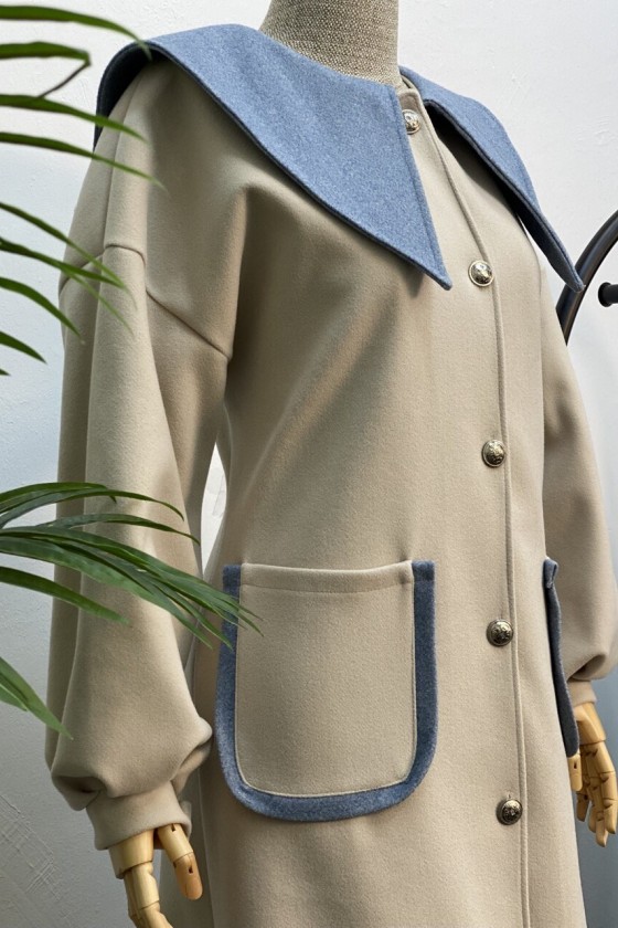 4423 - Tesettür Kaban Bej-K1