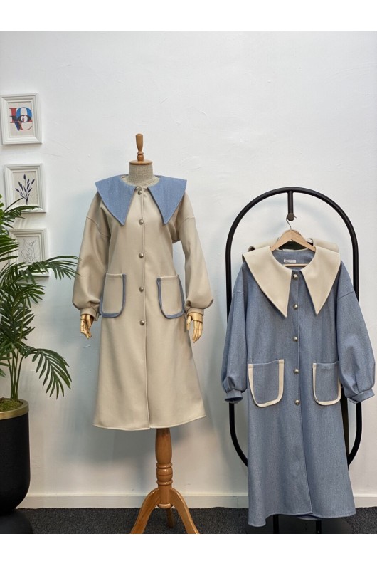 4423 - Tesettür Kaban Bej-K2