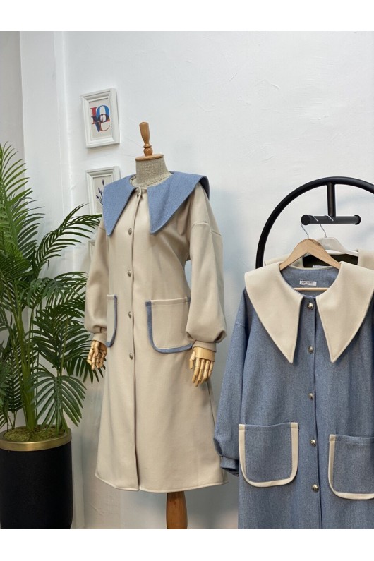 4423 - Tesettür Kaban Bej-K2