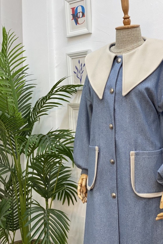 4423 - Tesettür Kaban Mavi̇-K2 4423 - Tesettür Kaban Mavi̇-K2