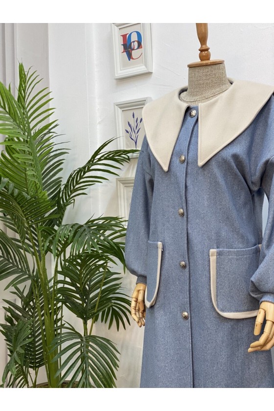 4423 - Tesettür Kaban Mavi̇-K2