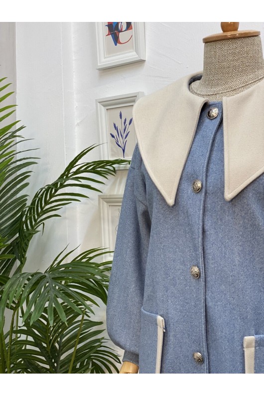 4423 - Tesettür Kaban Mavi̇-K2