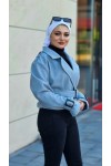 4436 - Kısa Tesettür Kaban Mavi̇-2 4436 - Kısa Tesettür Kaban Mavi̇-2