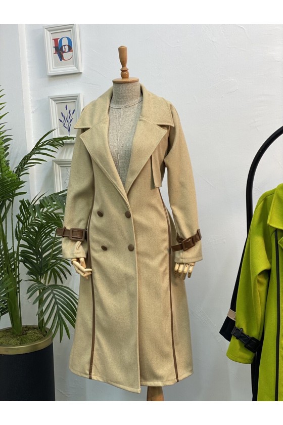 4439 - Kemerli Tesettür Kaban Camel-K3