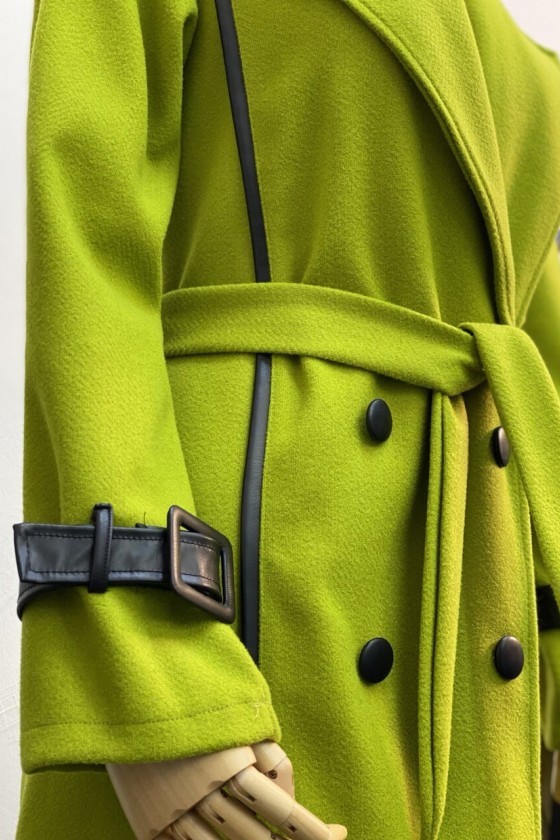 4439 - Kemerli Tesettür Kaban Yeşi̇l-K3