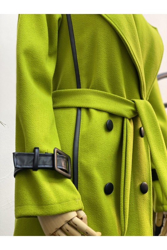 4439 - Kemerli Tesettür Kaban Yeşi̇l-K3