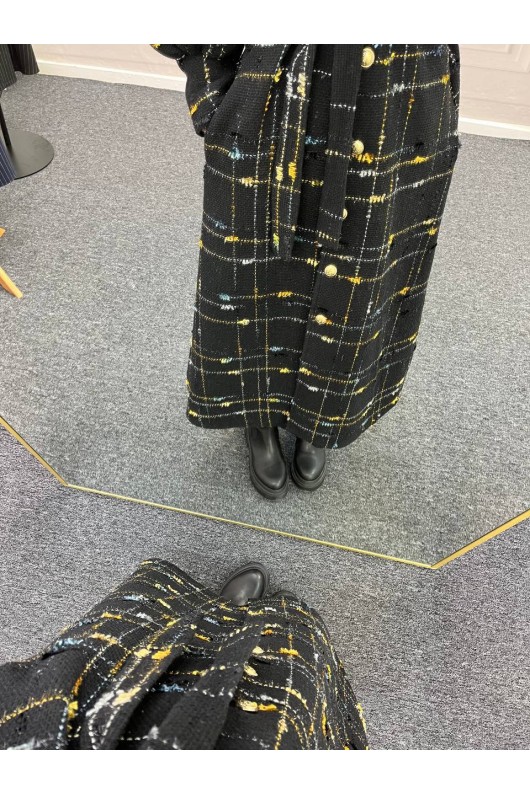 4449 - Renk Detaylı Tesettür Kaban Camel