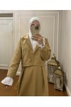 4408 - Gömlek Ceket Tesettür Takım Camel-I2