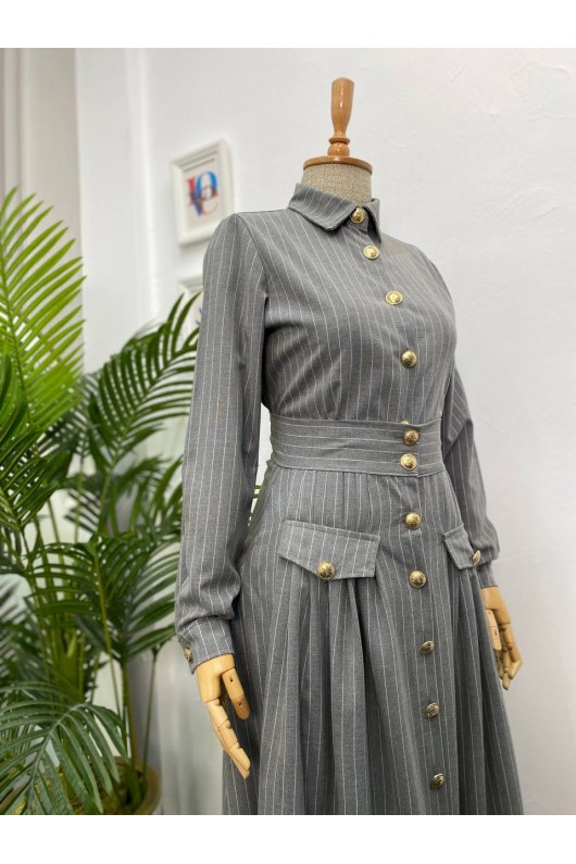 4432 - Etek Ceket Tesettür İkili Takım Gri̇-H1 4432 - Etek Ceket Tesettür İkili Takım Gri̇-H1