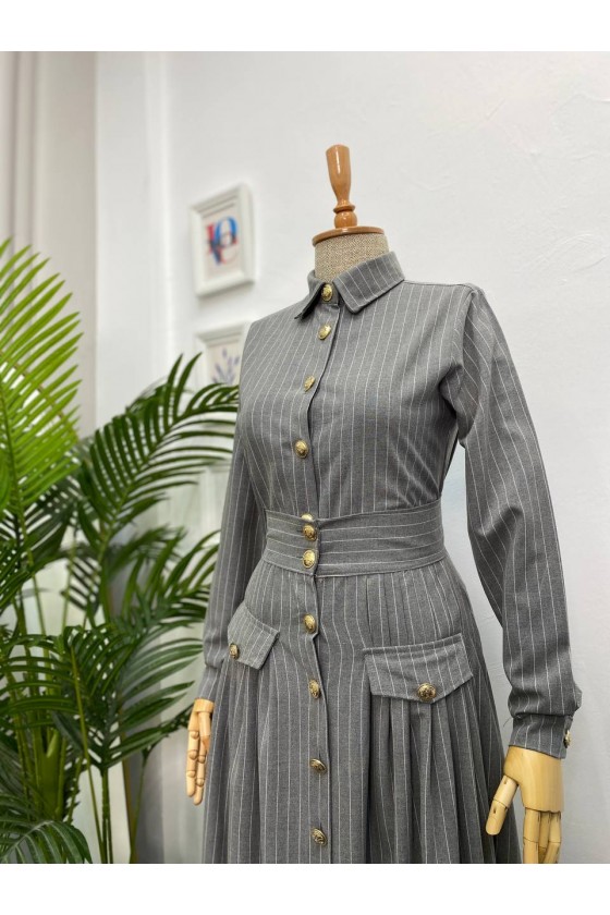 4432 - Etek Ceket Tesettür İkili Takım Gri̇-H1 4432 - Etek Ceket Tesettür İkili Takım Gri̇-H1