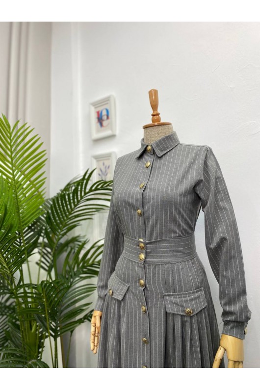 4432 - Etek Ceket Tesettür İkili Takım Gri̇-H1 4432 - Etek Ceket Tesettür İkili Takım Gri̇-H1