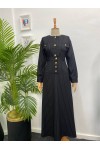 4452 - Etek Ceket Tesettür İkili Takım Si̇yah-H2