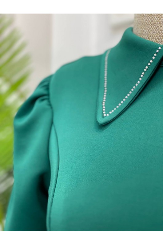 4447 - Taşlı Tesettür Elbise Zümrüt Yeşili-K9 4447 - Taşlı Tesettür Elbise Zümrüt Yeşili-K9