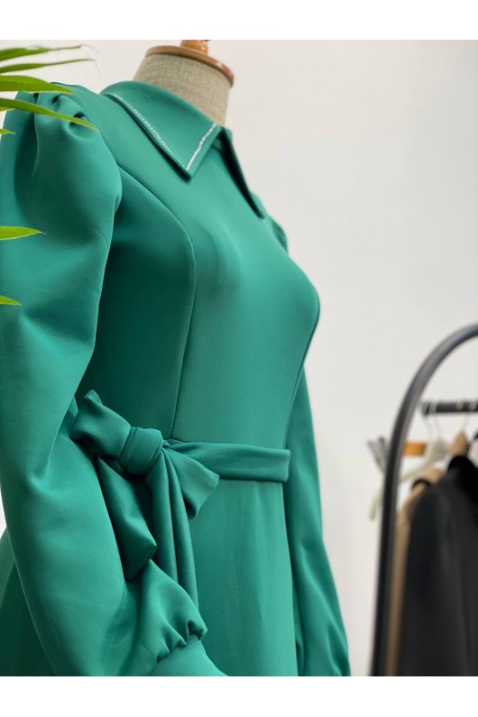 4447 - Taşlı Tesettür Elbise Zümrüt Yeşili-K9 4447 - Taşlı Tesettür Elbise Zümrüt Yeşili-K9