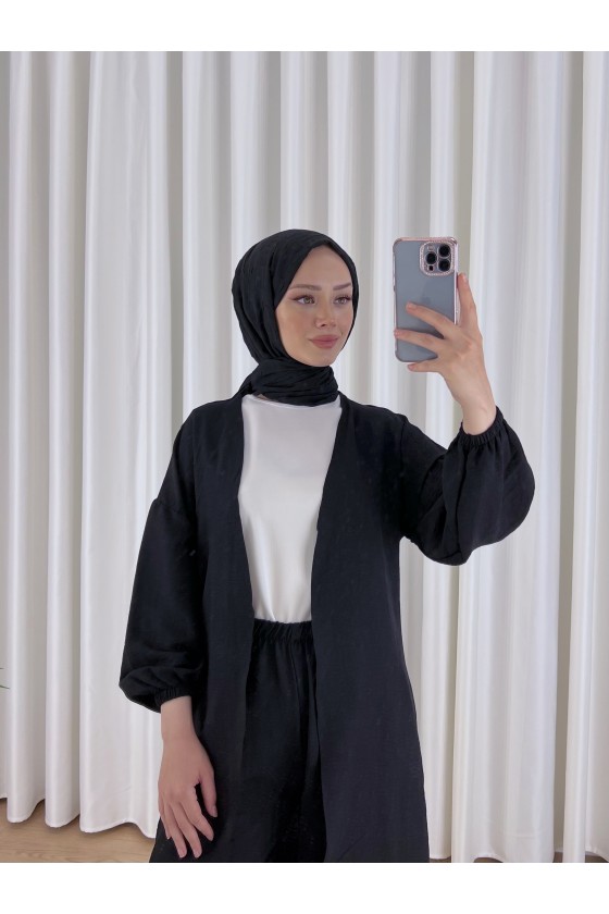4355 - Tesettür Takım Si̇yah-E2 4355 - Tesettür Takım Si̇yah-E2