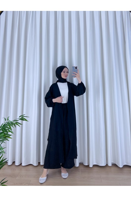 4355 - Tesettür Takım Si̇yah-E2 4355 - Tesettür Takım Si̇yah-E2