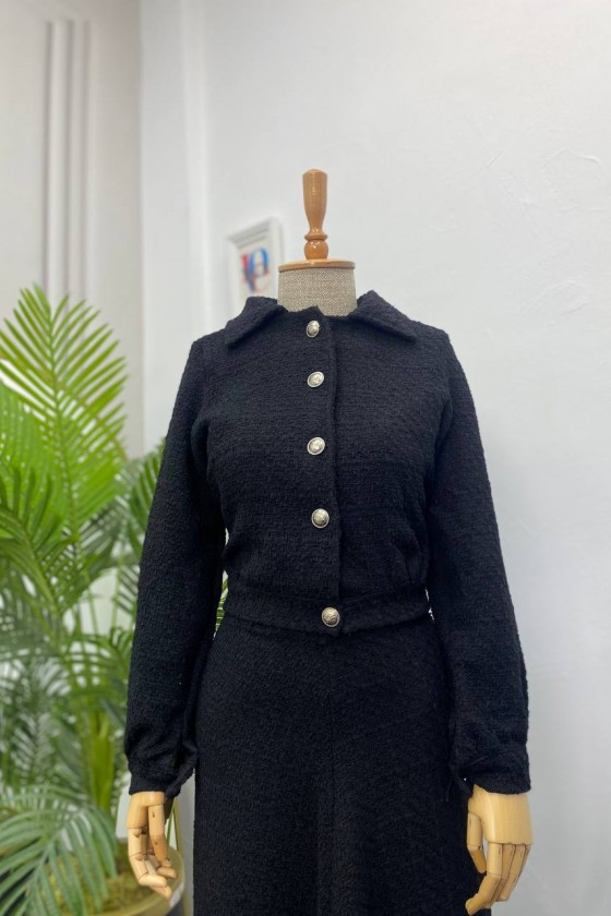 4457- Tesettür İkili Takım Si̇yahJ-7