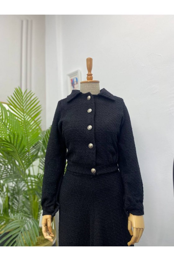 4457- Tesettür İkili Takım Si̇yahJ-7