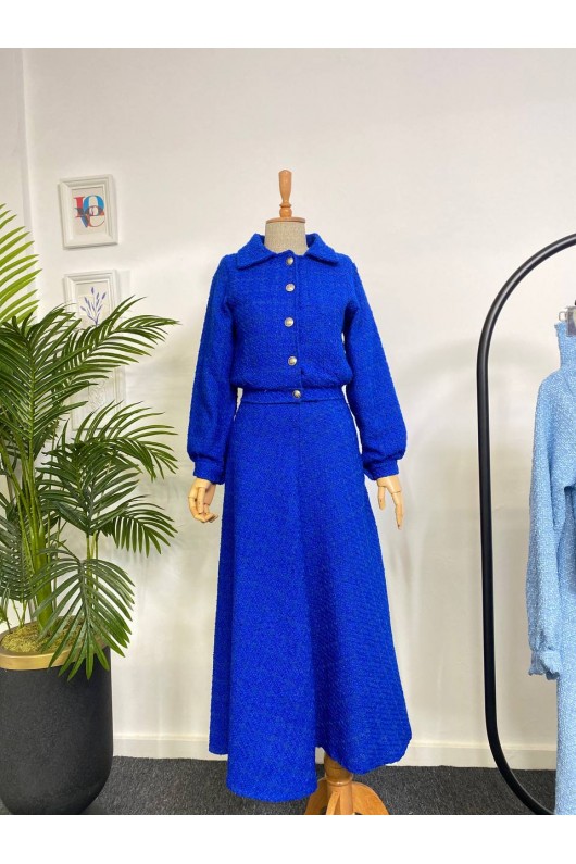 4457- Tesettür İkili Takım Mavi̇-J-7 4457- Tesettür İkili Takım Mavi̇-J-7