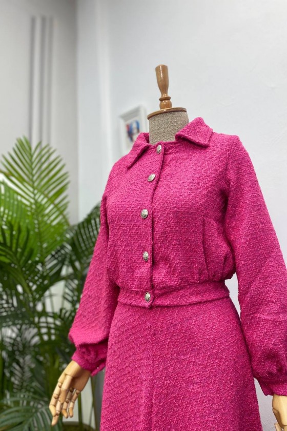 4457- Tesettür İkili Takım Pembe-J-7