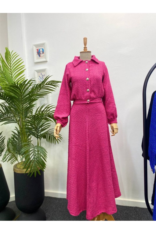 4457- Tesettür İkili Takım Pembe-J-7 4457- Tesettür İkili Takım Pembe-J-7