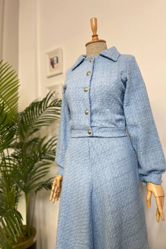 4457- Tesettür İkili Takım Açık Mavi-J-7