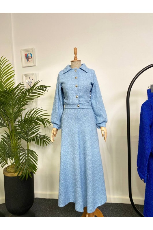 4457- Tesettür İkili Takım Açık Mavi-J-7 4457- Tesettür İkili Takım Açık Mavi-J-7