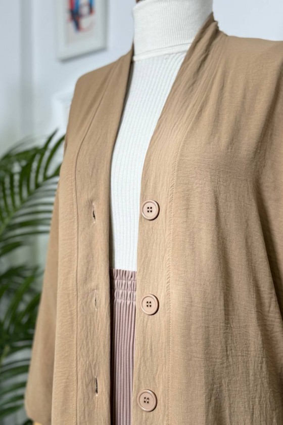 3541 - Düğmeli Hırka Camel-B6