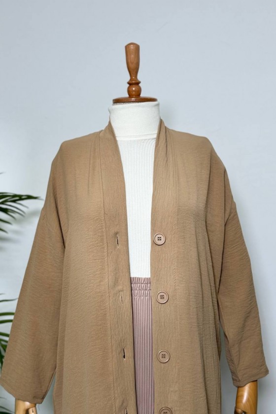 3541 - Düğmeli Hırka Camel-B6 3541 - Düğmeli Hırka Camel-B6