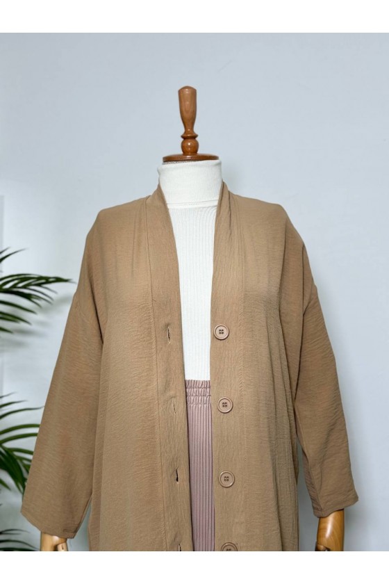 3541 - Düğmeli Hırka Camel-B6