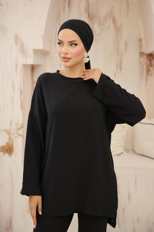 1127 - Tesettür Takım Si̇yah-G4 1127 - Tesettür Takım Si̇yah-G4