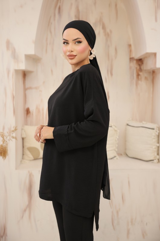 1127 - Tesettür Takım Si̇yah-G4 1127 - Tesettür Takım Si̇yah-G4