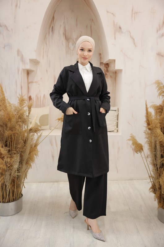 4470 - Tesettür İkili Takım Si̇yah-C7 4470 - Tesettür İkili Takım Si̇yah-C7