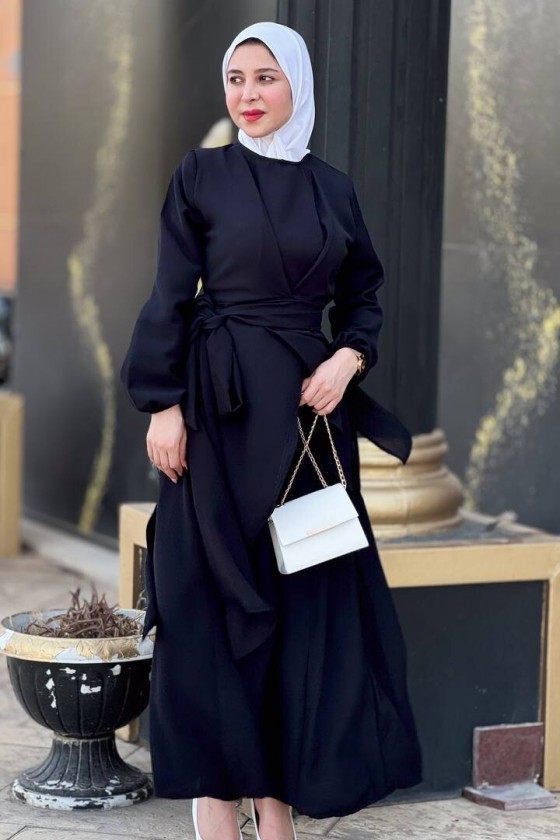 4473 - Tesettür İkili Takım Si̇yah-E4