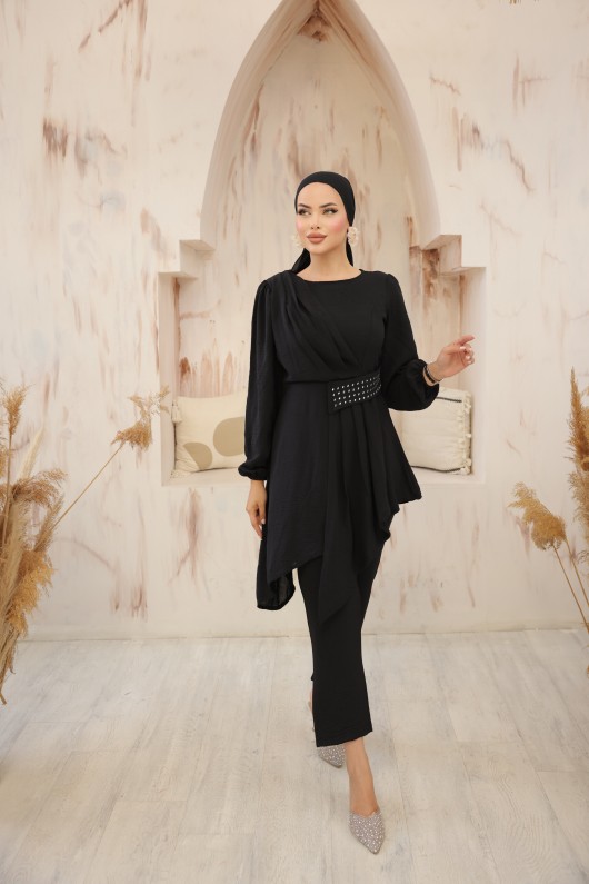 4475 - Tesettür İkili Takım Si̇yah-E 4 4475 - Tesettür İkili Takım Si̇yah-E 4