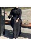 4486 - Kemerli Tesettür Tunik Si̇yah-E4 4486 - Kemerli Tesettür Tunik Si̇yah-E4