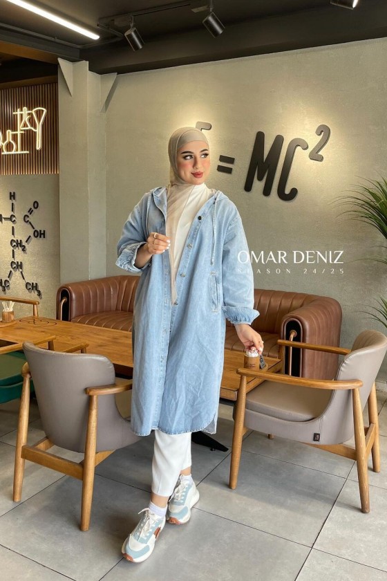 4488 - Kot Tesettür Tunik Mavi̇-Z-21 4488 - Kot Tesettür Tunik Mavi̇-Z-21