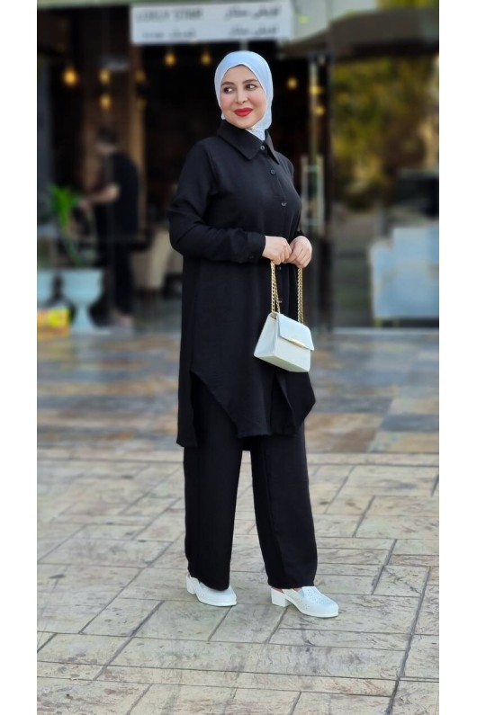 4471 - Tesettür İkili Takım Si̇yah-J3