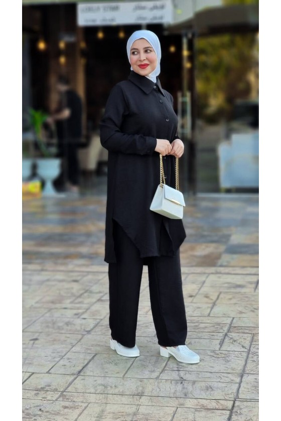 4471 - Tesettür İkili Takım Si̇yah-J3