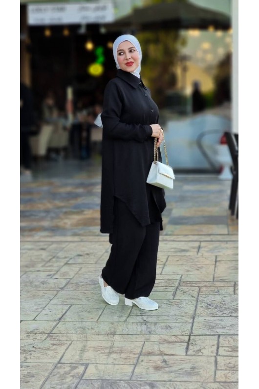 4471 - Tesettür İkili Takım Si̇yah-J3